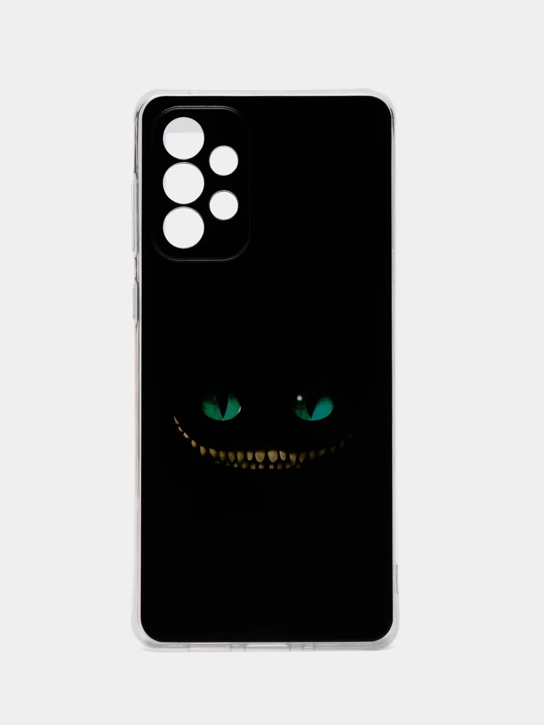 Черный чехол на Samsung Galaxy A73 / Галакси А73 прозрачный, с рисунком, защита камеры