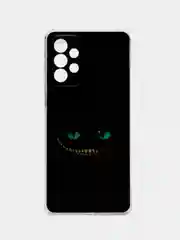 Черный чехол на Samsung Galaxy A73 / Галакси А73 прозрачный, с рисунком, защита камеры