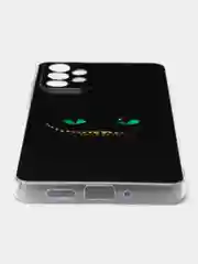 Черный чехол на Samsung Galaxy A73 / Галакси А73 прозрачный, с рисунком, защита камеры