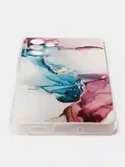 Ледяной чехол на Samsung Galaxy A73 / Галакси А73 прозрачный, с рисунком, защита камеры