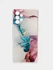 Ледяной чехол на Samsung Galaxy A73 / Галакси А73 прозрачный, с рисунком, защита камеры