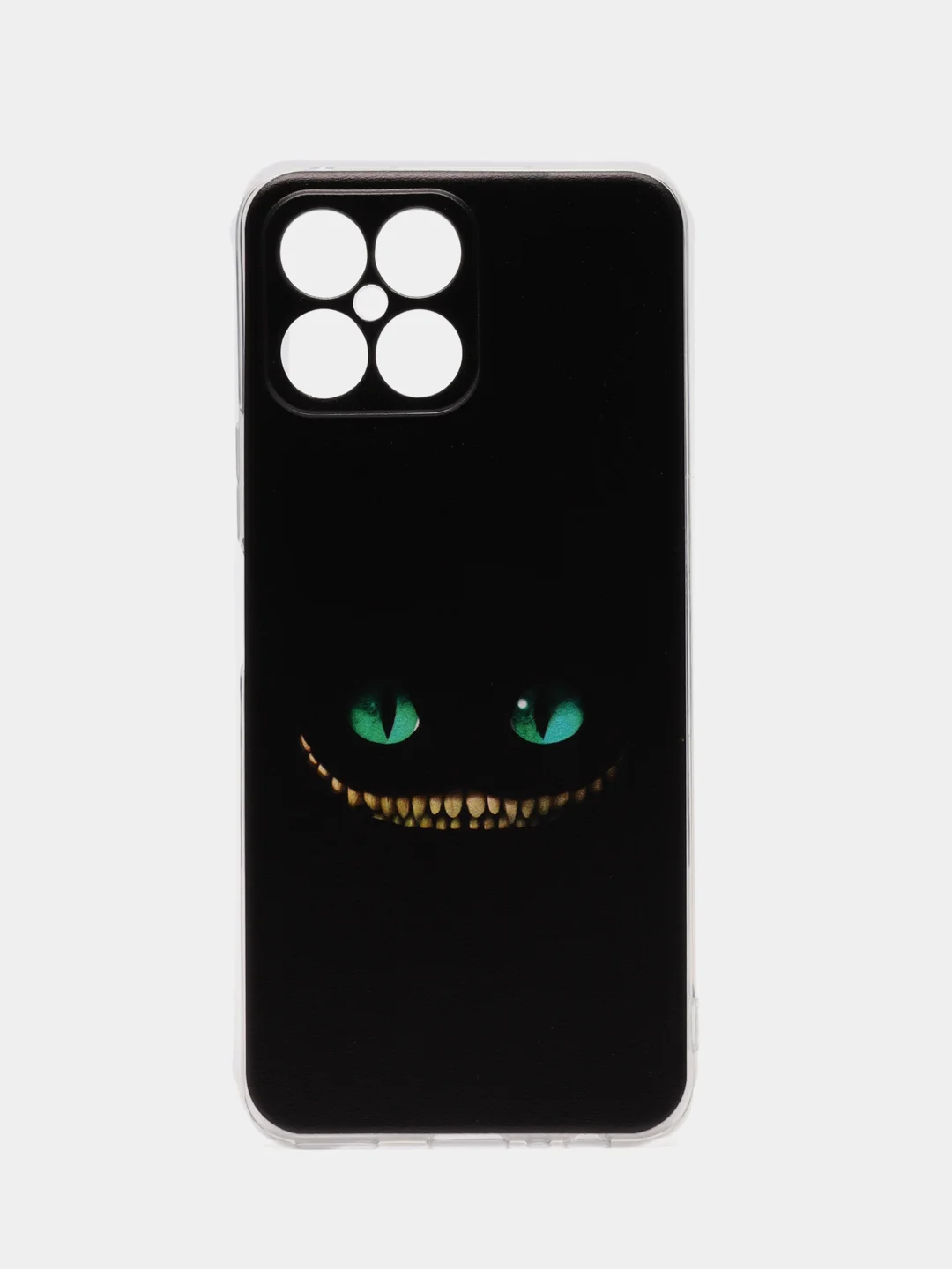 Черный силиконовый чехол на Honor X8 / Хонор Х8 прозрачный, с рисунком, защита камеры