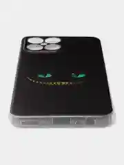Черный силиконовый чехол на Honor X8 / Хонор Х8 прозрачный, с рисунком, защита камеры