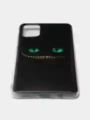 Черный чехол на Samsung Galaxy A71 4G / Самсунг А71 4G прозрачный, с рисунком, защита камеры