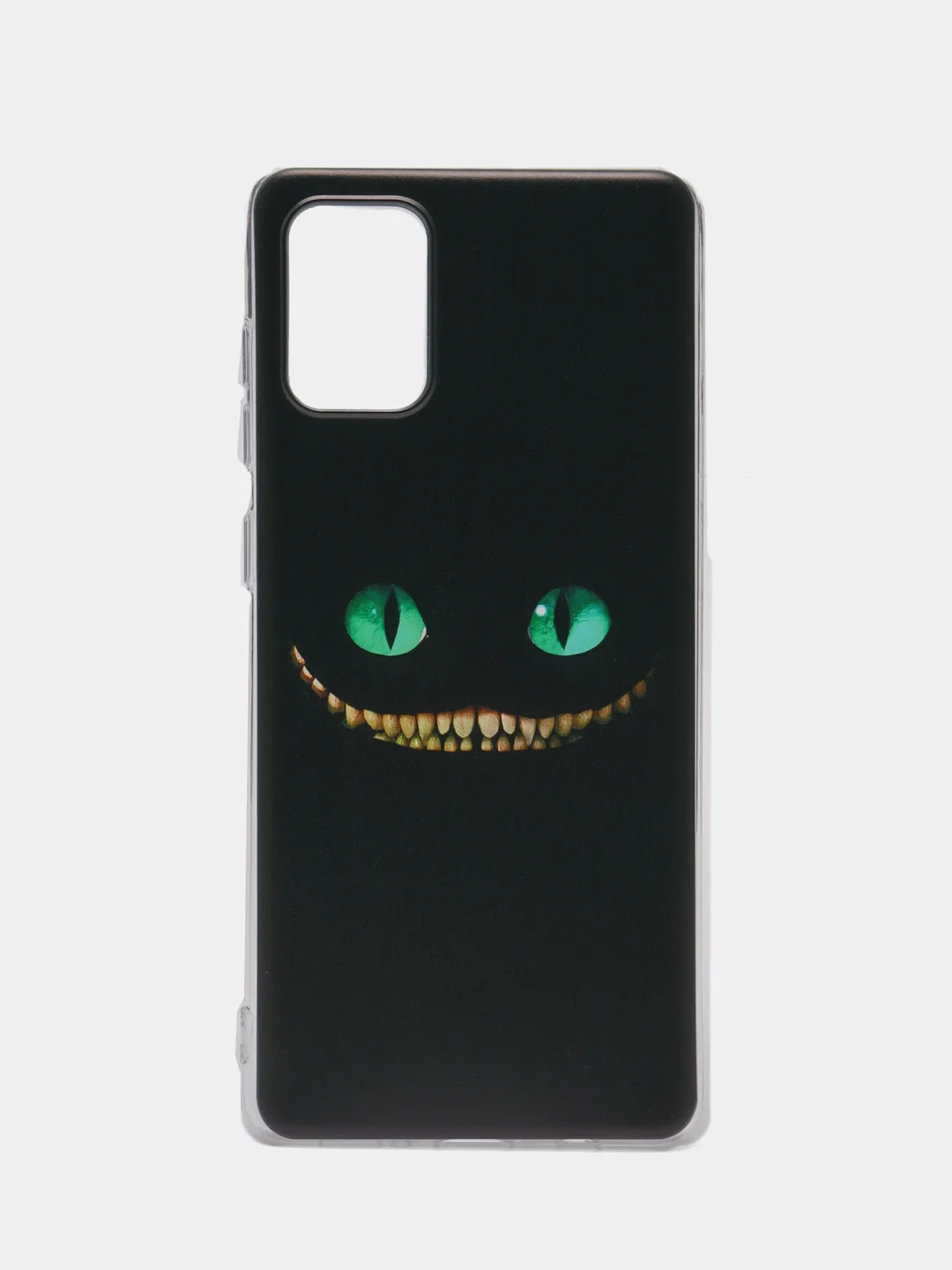Черный чехол на Samsung Galaxy A71 4G / Самсунг А71 4G прозрачный, с рисунком, защита камеры