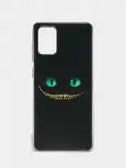 Черный чехол на Samsung Galaxy A71 4G / Самсунг А71 4G прозрачный, с рисунком, защита камеры