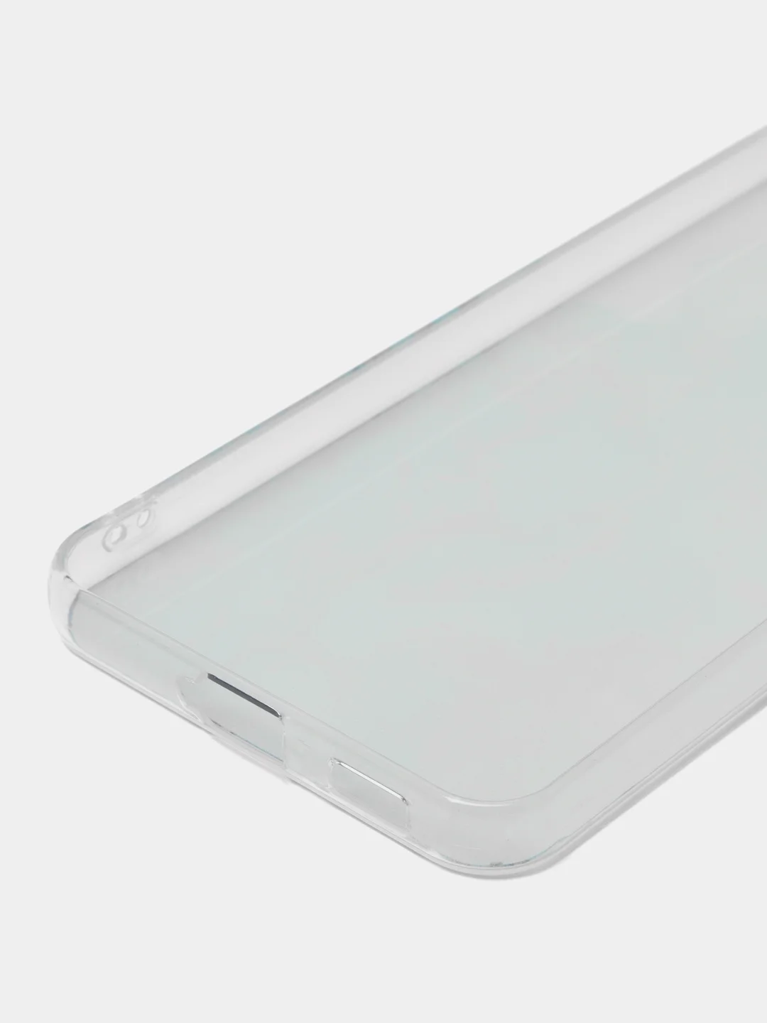 Светло-синий силиконовый чехол на Samsung Galaxy S22 / Самсунг S22 прозрачный с рисунком, защита камеры