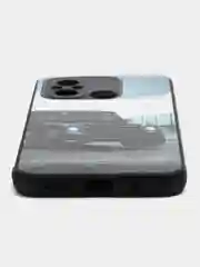 Тёмно-коричневый чехол с рисунком на Xiaomi Redmi 12C (Сяоми Редми 12Ц)