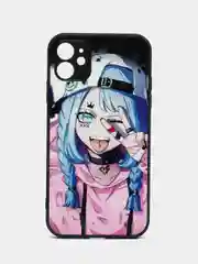 Сиреневый чехол с рисунком на Apple iPhone 11 (Айфон 11)