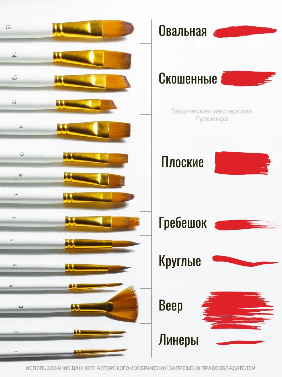 Белый набор для рисования кисти синтетика мастихин, набор для творчества, 16 предметов