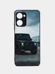 Тёмно-коричневый чехол с рисунком на Realme 10 Pro 5G (Реалми 10 Про 5G)