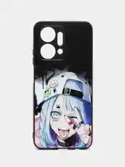 Сиреневый чехол с рисунком на Honor X7a (Хонор Х7а)