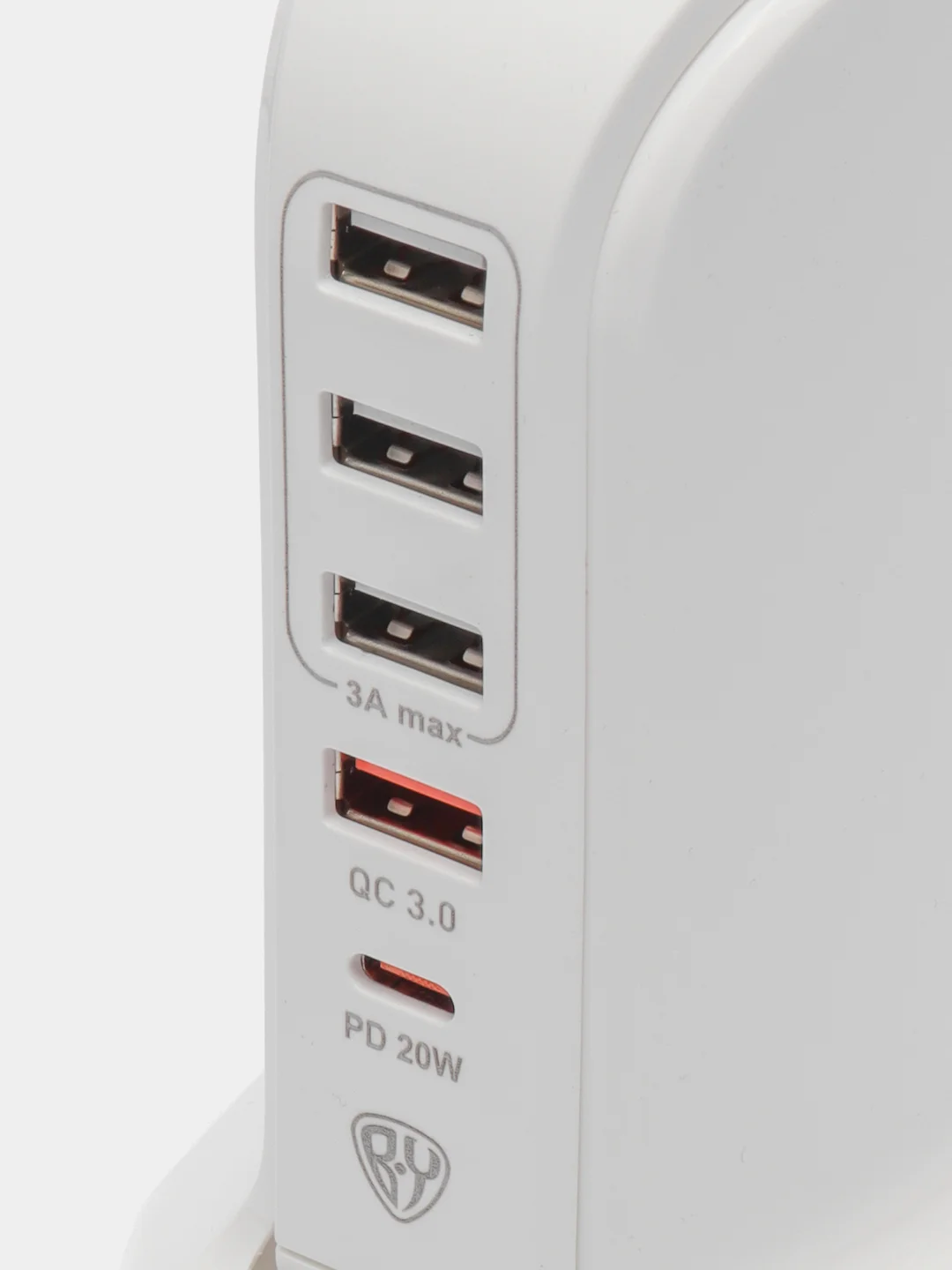 Сетевое зарядное устройство "Башня", быстрая зарядка QC3.0+PD, 4xUSB, 1xType-C 3.4А 12В