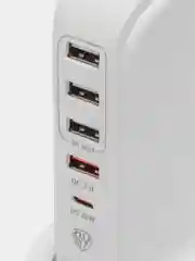 Сетевое зарядное устройство "Башня", быстрая зарядка QC3.0+PD, 4xUSB, 1xType-C 3.4А 12В