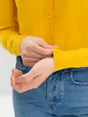 Желтый кардиган женский трикотажный