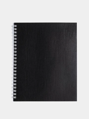 Тетрадь бумвинил, А5, 96 л., гребень, офсет №1, клетка, Черная Metallic, Hatber