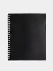 Тетрадь бумвинил, А5, 96 л., гребень, офсет №1, клетка, Черная Metallic, Hatber