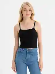 Черный топ однотонный