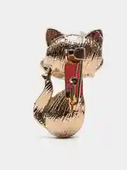 Белый брошь "Кошка"