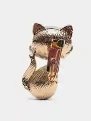 Синий брошь "Кошка"