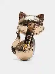 Зеленый брошь "Кошка"