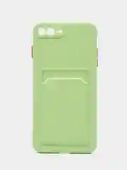 Зеленый чехол для iPhone 7, 8 Plus (Айфон 7, 8 Плюс) с карманом для карт