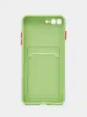 Зеленый чехол для iPhone 7, 8 Plus (Айфон 7, 8 Плюс) с карманом для карт