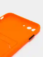 Оранжевый чехол для iPhone 7, 8 Plus (Айфон 7, 8 Плюс) с карманом для карт