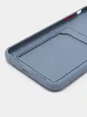 Синий меланж чехол для iPhone 7, 8 Plus (Айфон 7, 8 Плюс) с карманом для карт