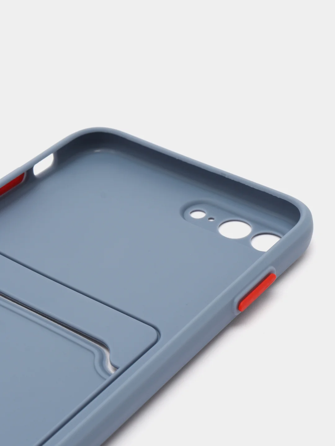 Синий меланж чехол для iPhone 7, 8 Plus (Айфон 7, 8 Плюс) с карманом для карт