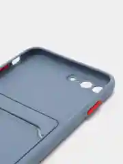 Синий меланж чехол для iPhone 7, 8 Plus (Айфон 7, 8 Плюс) с карманом для карт
