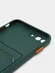 Тёмно-зелёный чехол для iPhone 7, 8 Plus (Айфон 7, 8 Плюс) с карманом для карт