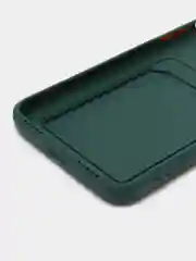 Тёмно-зелёный чехол для iPhone 7, 8 Plus (Айфон 7, 8 Плюс) с карманом для карт
