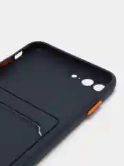 Темно-синий чехол для iPhone 7, 8 Plus (Айфон 7, 8 Плюс) с карманом для карт