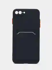 Темно-синий чехол для iPhone 7, 8 Plus (Айфон 7, 8 Плюс) с карманом для карт