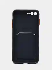 Темно-синий чехол для iPhone 7, 8 Plus (Айфон 7, 8 Плюс) с карманом для карт
