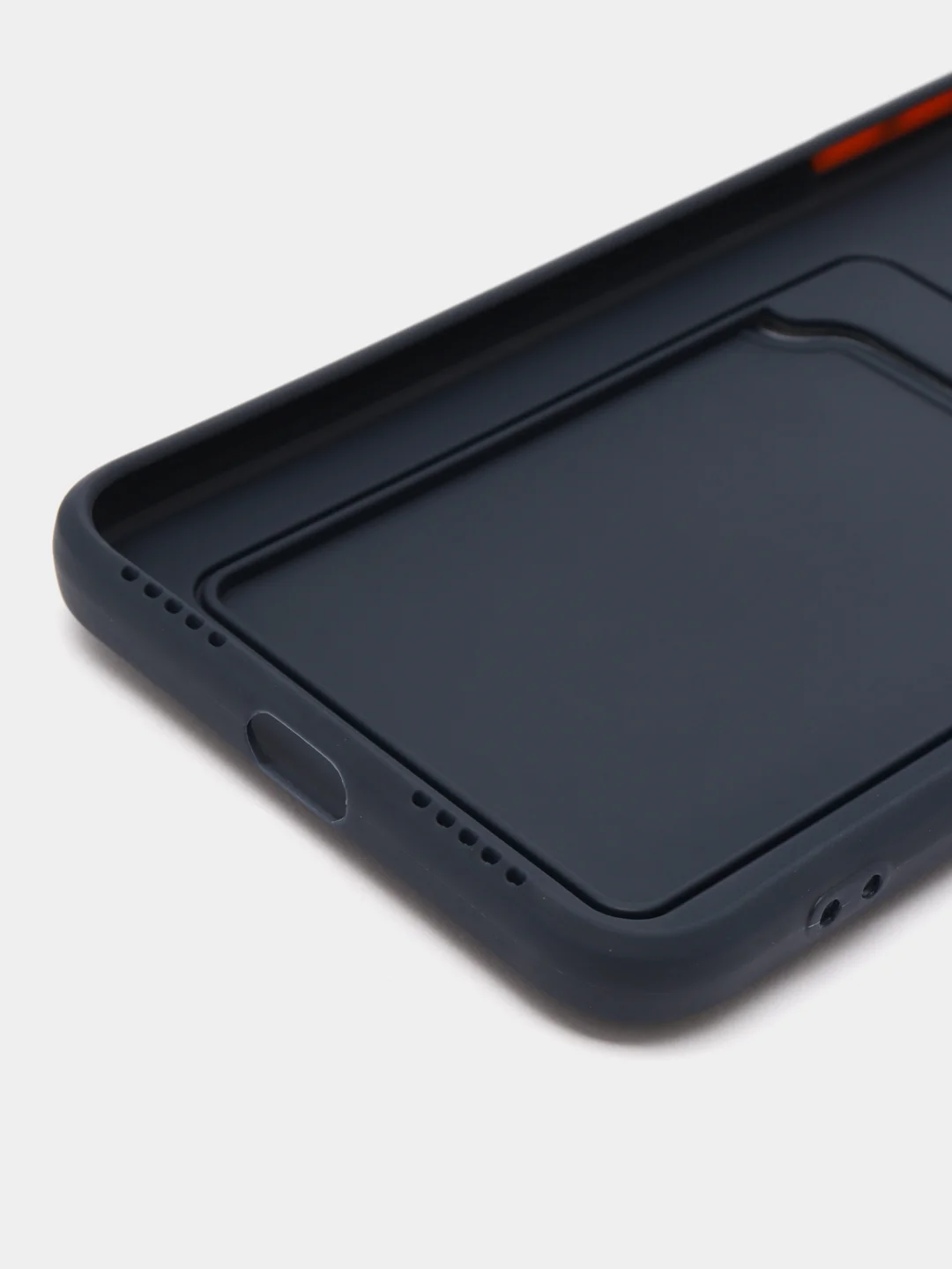 Темно-синий чехол для iPhone 7, 8 Plus (Айфон 7, 8 Плюс) с карманом для карт