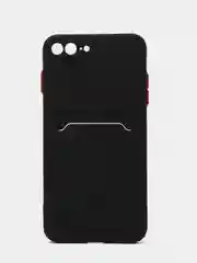 Черный чехол для iPhone 7, 8 Plus (Айфон 7, 8 Плюс) с карманом для карт