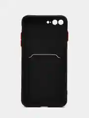 Черный чехол для iPhone 7, 8 Plus (Айфон 7, 8 Плюс) с карманом для карт