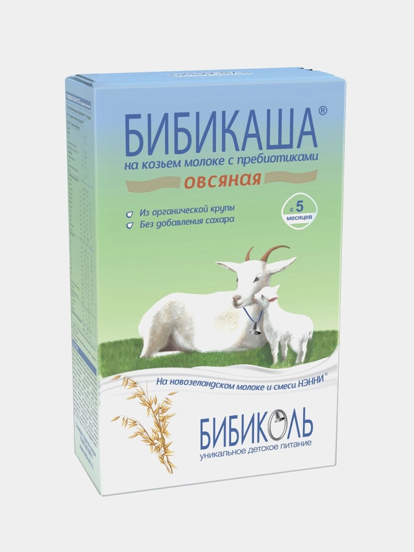 Каша детская Бибикаша овсяная на козьем молоке, с 5 мес., 200 г