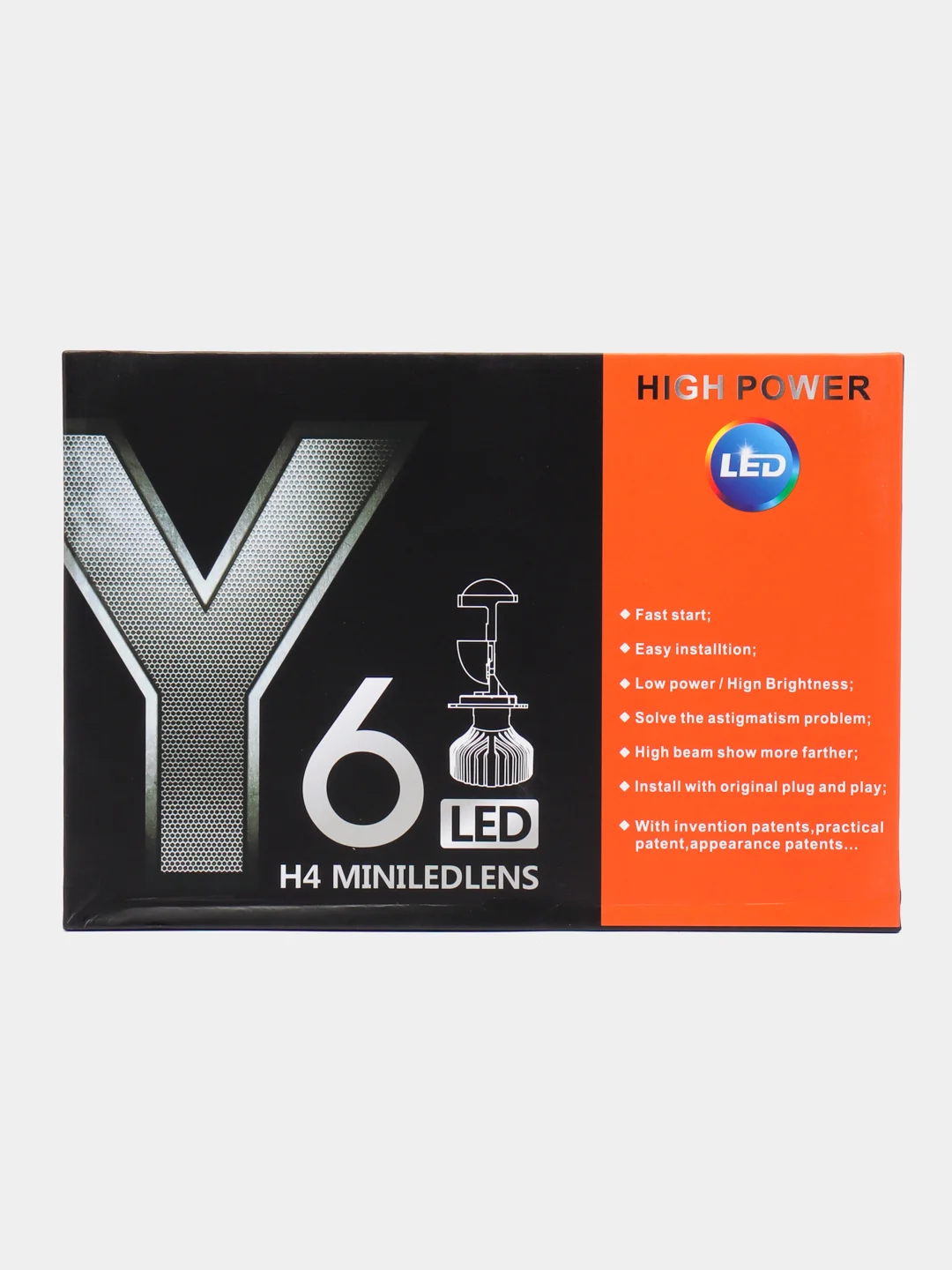 Белый мини BiLED линзы Y6, светодиодные билед лампы, цоколь H4 12 - 24 V