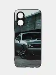 Серый металлик чехол для Oppo A17 (Оппо А17), с рисунком