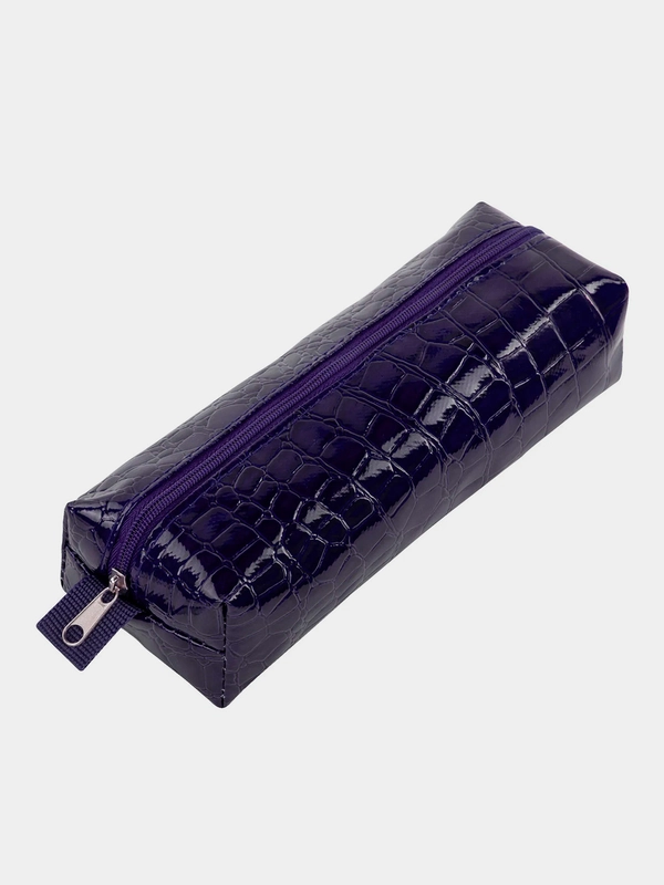 Пенал-косметичка Brauberg, крокодиловая кожа, 20х6х4 см, Ultra purple, 270848
