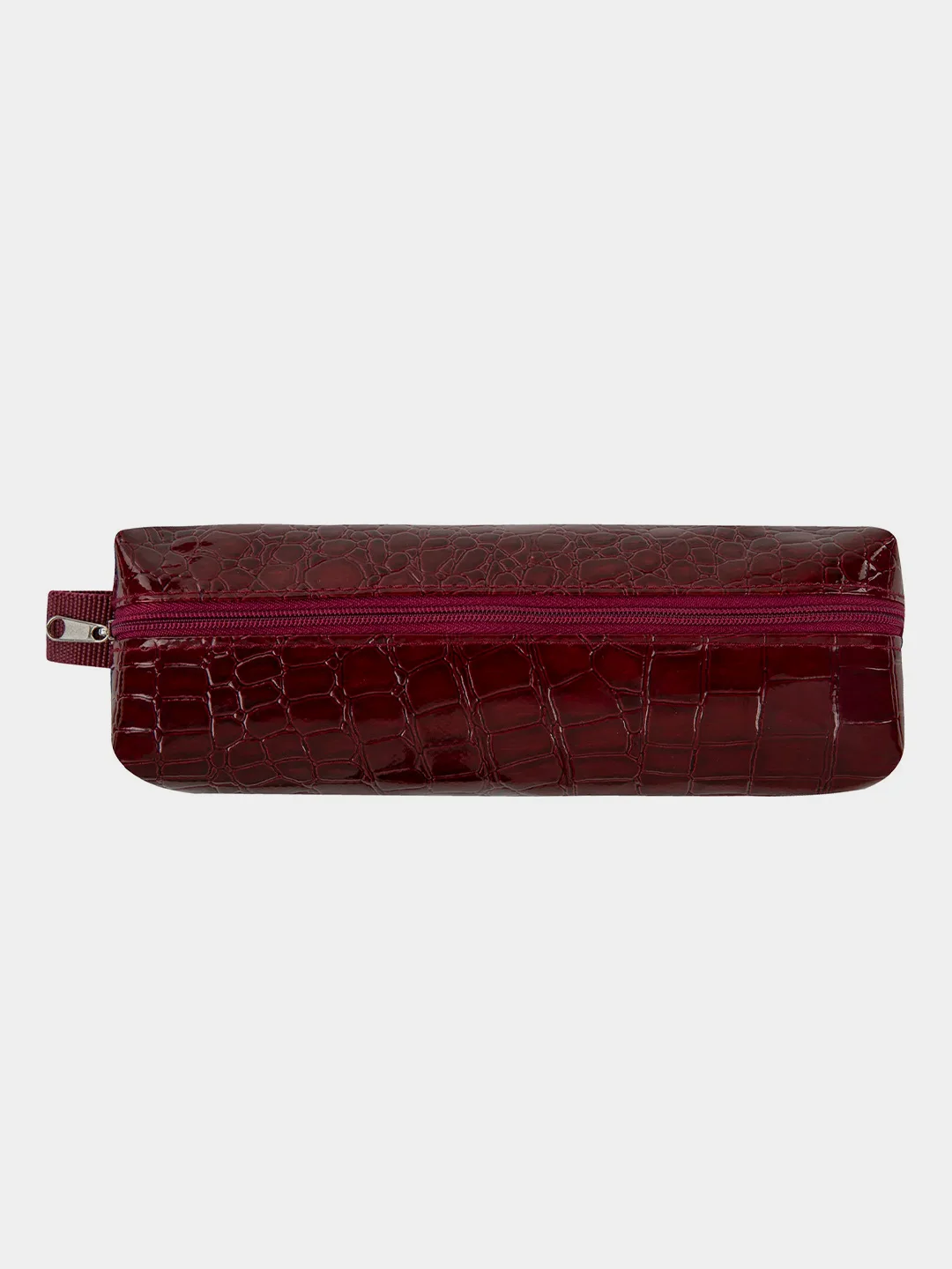 Пенал-косметичка Brauberg, крокодиловая кожа, 20х6х4 см, Ultra maroon, 270849