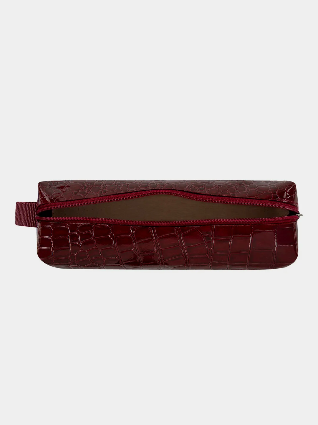 Пенал-косметичка Brauberg, крокодиловая кожа, 20х6х4 см, Ultra maroon, 270849
