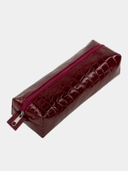 Пенал-косметичка Brauberg, крокодиловая кожа, 20х6х4 см, Ultra maroon, 270849
