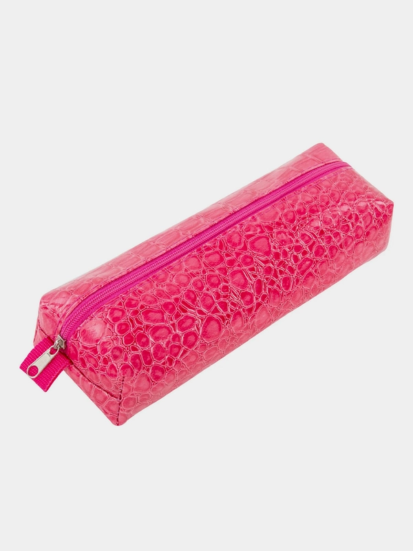 Пенал-косметичка Brauberg, крокодиловая кожа, 20х6х4 см, Ultra pink, 270850