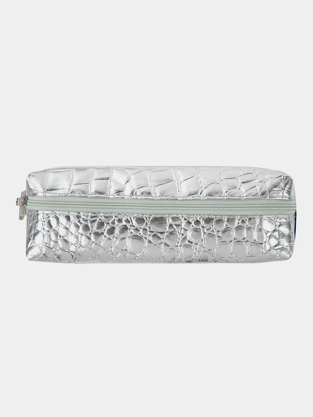 Пенал-косметичка Brauberg, крокодиловая кожа, 20х6х4 см, Ultra silver, 270851