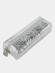 Пенал-косметичка Brauberg, крокодиловая кожа, 20х6х4 см, Ultra silver, 270851