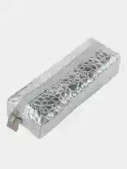 Пенал-косметичка Brauberg, крокодиловая кожа, 20х6х4 см, Ultra silver, 270851